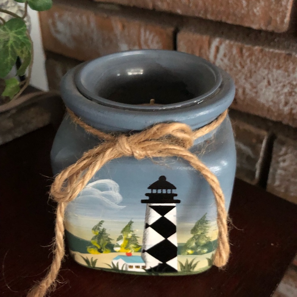 Decorative Jar Lighthouse Candle Holder with Candle